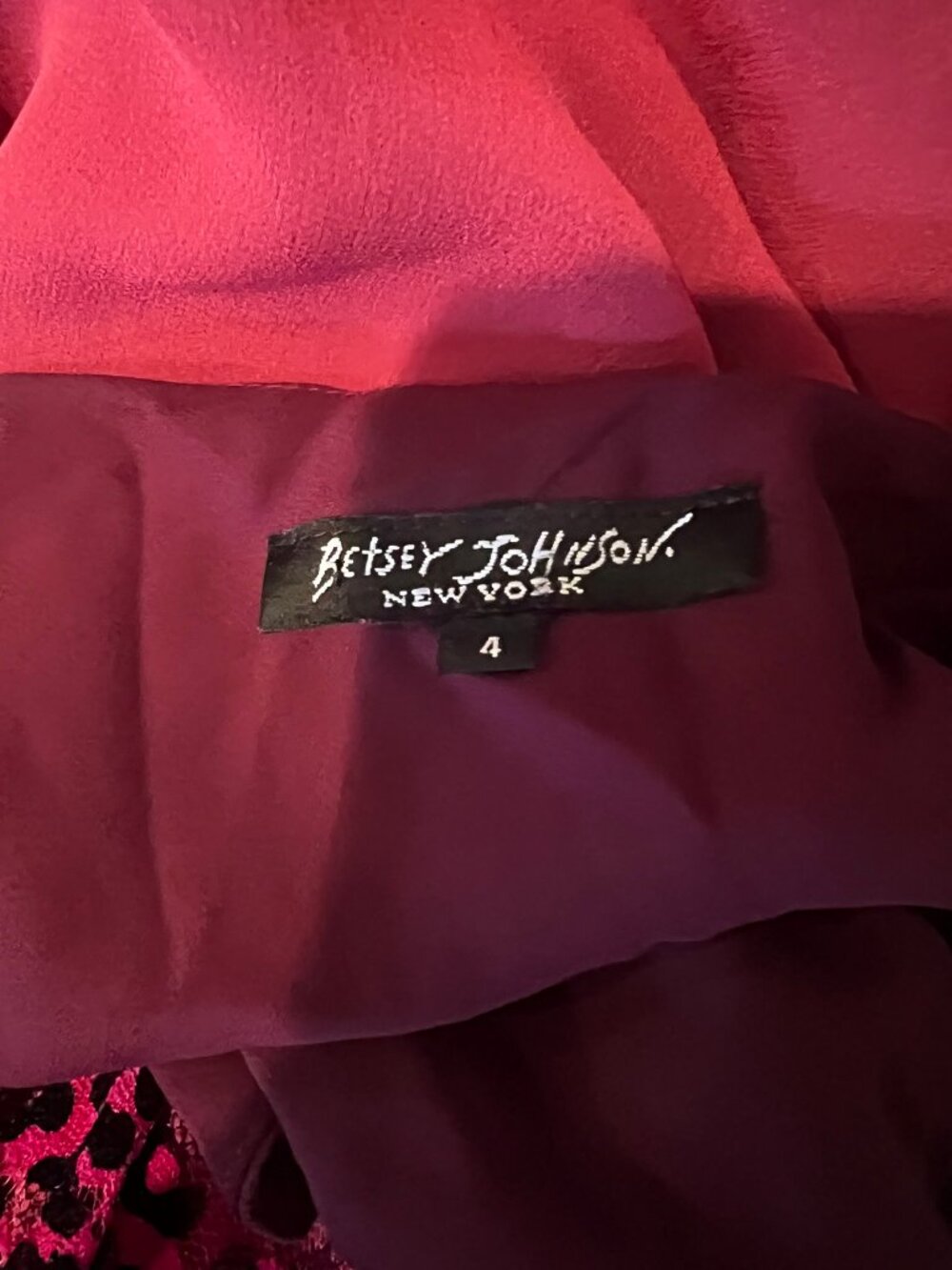 VINTAGE 90'S Y2K BETSEY JOHNSON RUFFLE COLORBLOCK SILK DRESS SZ 4 FAIRY GRUNGE - Picture 5 of 7